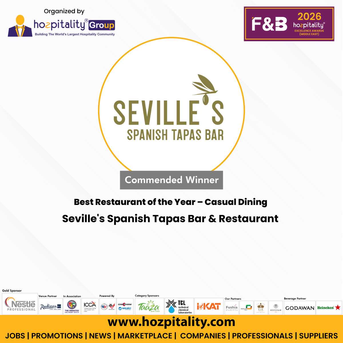 A Celebration of Authentic Flavors and Vibrant Culture: Seville's Spanish Tapas Bar & Restaurant Honored for Casual Dining Excellence